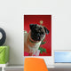 Pug in Front of a Christmas Tree Wall Mural