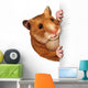 Hamster Holding A Blank Card Wall Decal