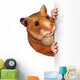 Hamster Holding A Blank Card Wall Decal