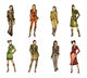 8 different fashion models Wall Decal