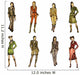 8 different fashion models Wall Decal