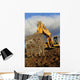 Big Excavator Working Mountain