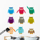 Set Colorful Owls Wall Mural