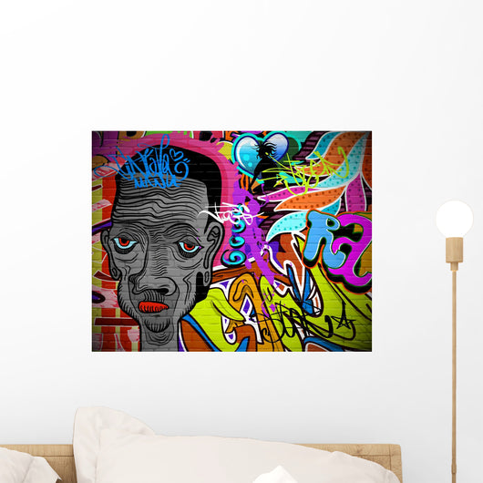 Graffiti wall urban art background. Grunge hip hop design Wall Mural