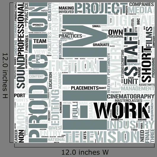 Television and Film Production Word Cloud Concept Wall Mural