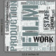 Television and Film Production Word Cloud Concept Wall Mural
