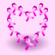 Heart shape made by pink awareness ribbons Wall Mural