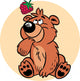 Bear with Raspberries Wall Decal