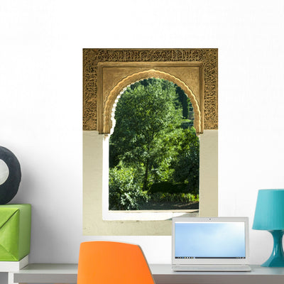 Islamic Motifs Arch Window shown on a wall