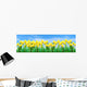 Banner with tulips Wall Mural