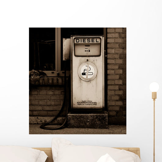 Retro Diesel Gas Station Wall Mural