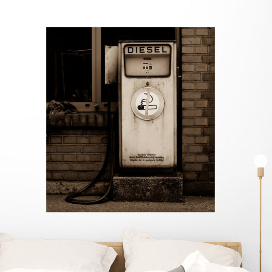 Retro Diesel Gas Station Wall Mural