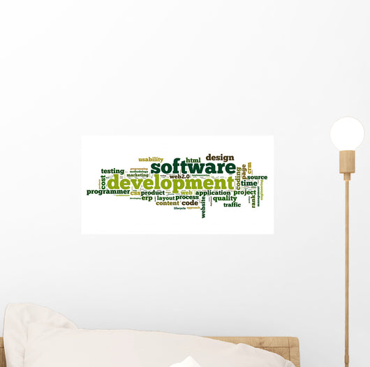 Software development concept in tag cloud Wall Decal