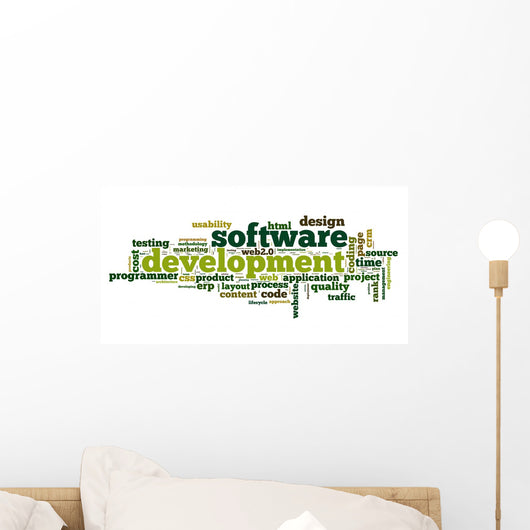 Software development concept in tag cloud Wall Decal