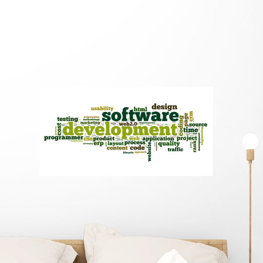 Software development concept in tag cloud Wall Decal