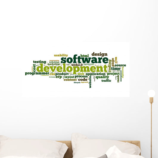Software development concept in tag cloud Wall Decal