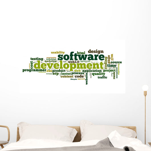 Software development concept in tag cloud Wall Decal