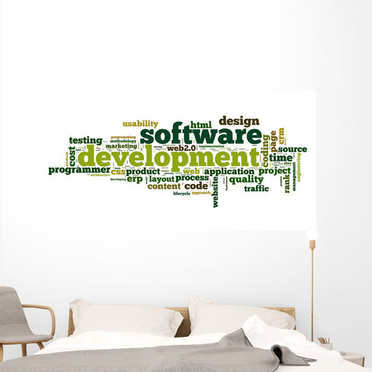 Software development concept in tag cloud Wall Decal