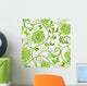 Green-white Floral Pattern Wall Decal