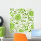 Green-white Floral Pattern Wall Decal