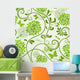 Green-white Floral Pattern Wall Decal