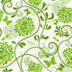Green-white Floral Pattern Wall Decal