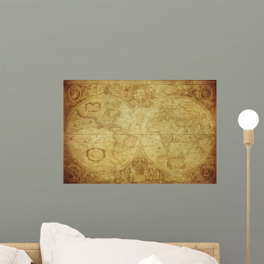 Vintage Map World 1630 Wall Decal