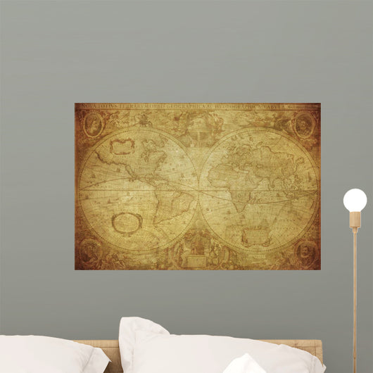 Vintage Map World 1630 Wall Decal