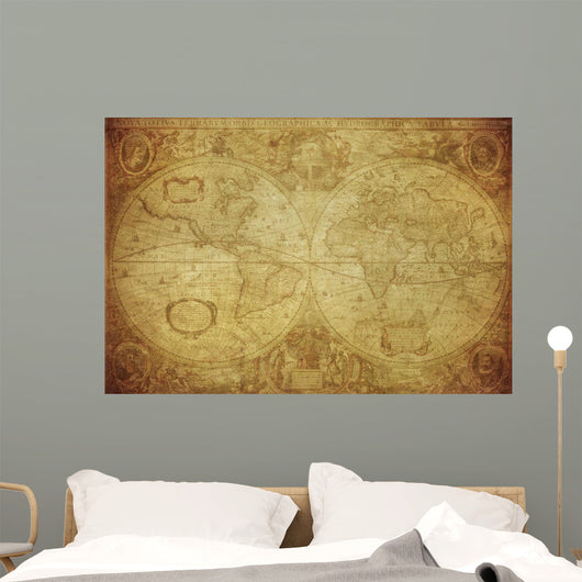 Vintage Map World 1630 Wall Decal