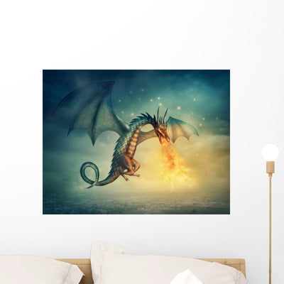 Dragon shown on a wall