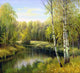 autumn landscape, canvas, oil Wall Mural
