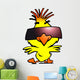 illustration of an smart dancer chicken with cool sunglass Wall Decal