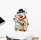 Hand-drawn Vector illustration of an Butcher Pig Wall Decal