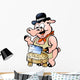 Hand-drawn Vector illustration of an Butcher Pig Wall Decal
