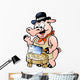 Hand-drawn Vector illustration of an Butcher Pig Wall Decal