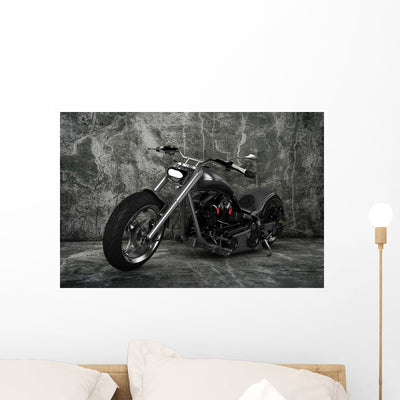 Custom Motorbike shown on a wall