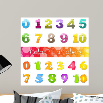 Big Cartoon Numbers Set shown on a wall