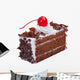 Chocolate cake topping with mousse chocolates ships and cherry o Wall Decal