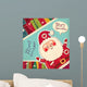 Christmas vector illustration with funny Santa Claus Wall Mural