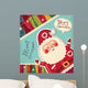 Christmas vector illustration with funny Santa Claus Wall Mural