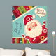 Christmas vector illustration with funny Santa Claus Wall Mural