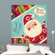 Christmas vector illustration with funny Santa Claus Wall Mural