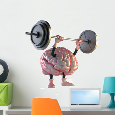 Brain Wall Decal shown on a wall