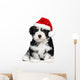 Cute Christmas Havanese puppy dog with a Santa hat Wall Decal