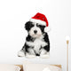 Cute Christmas Havanese puppy dog with a Santa hat Wall Decal