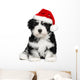 Cute Christmas Havanese puppy dog with a Santa hat Wall Decal