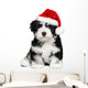 Cute Christmas Havanese puppy dog with a Santa hat Wall Decal