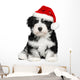 Cute Christmas Havanese puppy dog with a Santa hat Wall Decal