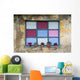 Old romantic windows with flowerpots Wall Mural