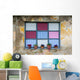 Old romantic windows with flowerpots Wall Mural